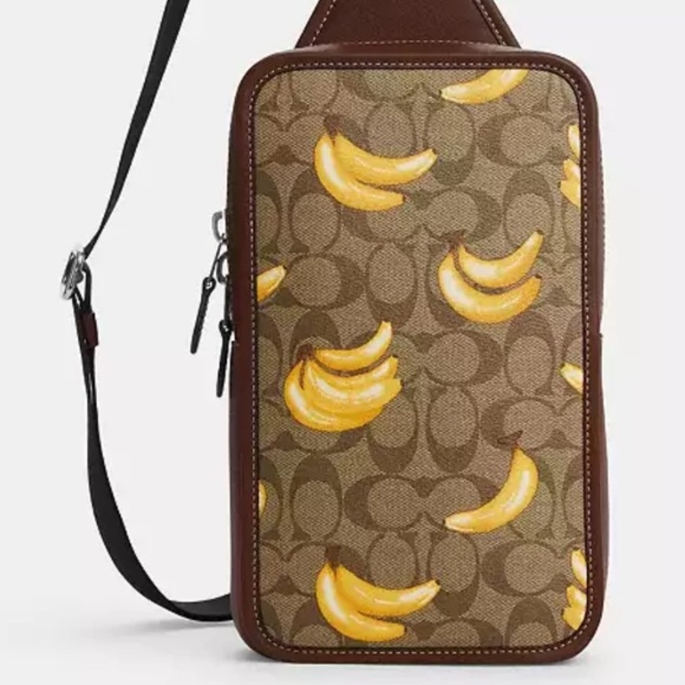 NWT COACH Sullivan Pack In‎ Signature Canvas With Banana Print - Picture 7 of 15
